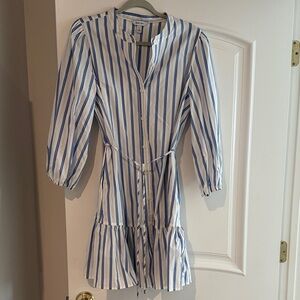 Nine West Blue and White Striped Dress